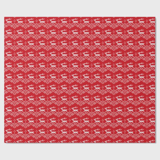 Rood en wit zoet stitch, kerstpatroon cadeaupapier (Vlak)