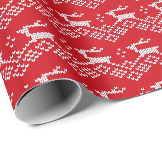 Rood en wit zoet stitch, kerstpatroon cadeaupapier (Rol Hoek)