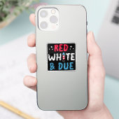 Rood en wit, zwangerschapsaankondigingsgeschenken sticker (Telefoon)