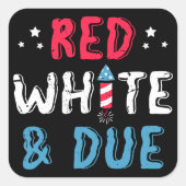Rood en wit, zwangerschapsaankondigingsgeschenken vierkante sticker (Voorkant)