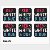 Rood en wit, zwangerschapsaankondigingsgeschenken vierkante sticker (Vel)