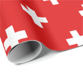 Rood en wit Zwitsers kruispatroon Cadeaupapier (Rol Hoek)
