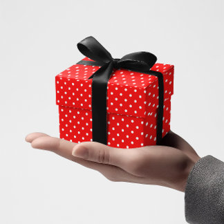 Rood- en witachtige kleine pooldots cadeaupapier