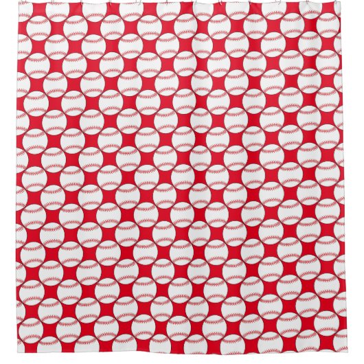 Rood- en witballs Shower Curtain Douchegordijn (Voorkant)
