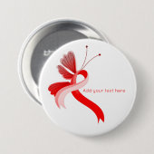 Rood- en witbewustzijn Button voor lint-Butterfly (Voorkant /achterkant)