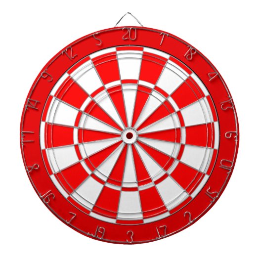 Rood- en witbicolor dartbord (Voorkant)