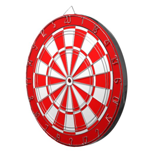Rood- en witbicolor dartbord (Voorkant Rechts)