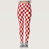 Rood- en witbord leggings (Voorkant)