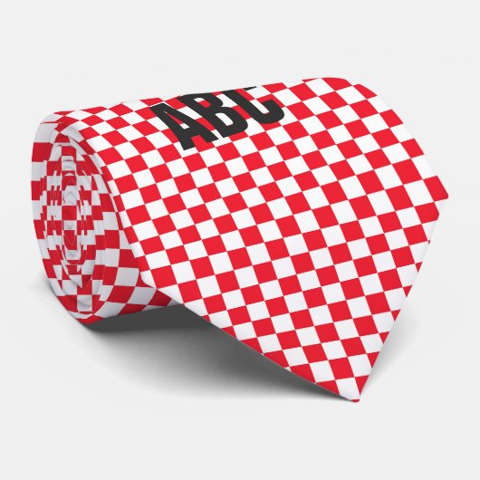 Rood- en witbord stropdas (Opgerold)