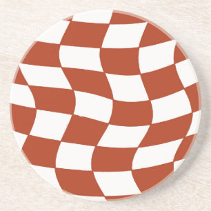 Rood- en witbord zandsteen onderzetter