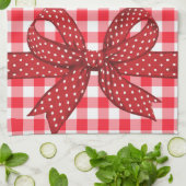 Rood- en witcontroles theedoek (Gevouwen)