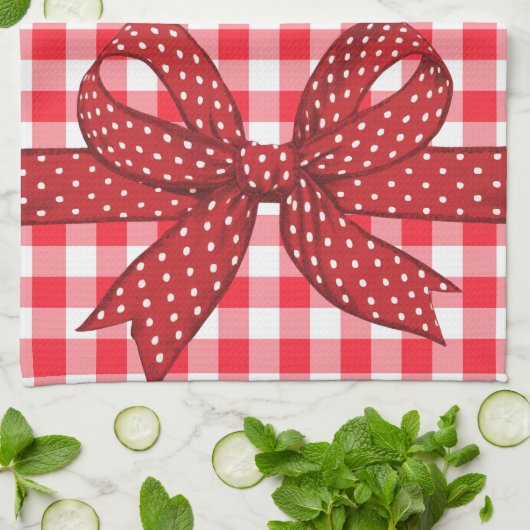 Rood- en witcontroles theedoek (Gevouwen)