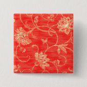 Rood- en witflesjes vierkante button 5,1 cm (Voorkant)