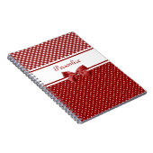 Rood- en witgingham- en pooldots met naam notitieboek (Rechterzijde)