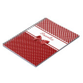Rood- en witgingham- en pooldots met naam notitieboek (Linkerzijde)