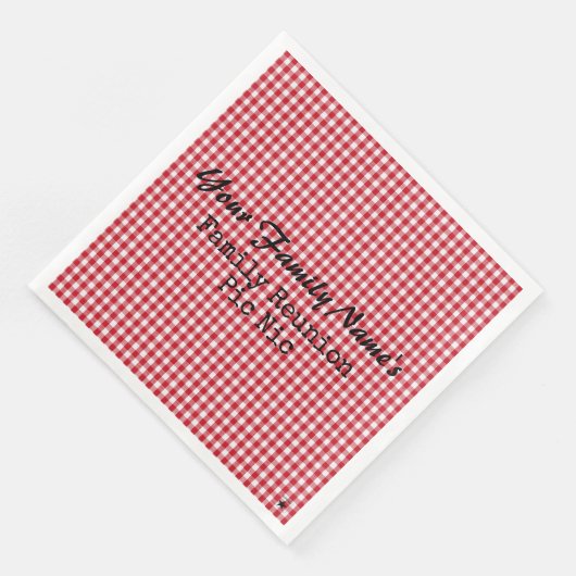 Rood en witgingham Papier Napkins-HAMbyWG Papier Servet (Hoek)