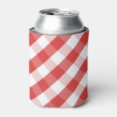 Rood- en witgingham-patroon blikjeskoeler (Blikje Voorkant)