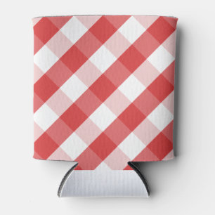 Rood- en witgingham-patroon blikjeskoeler