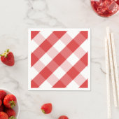 Rood- en witgingham-patroon servetten (Insitu)