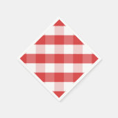 Rood- en witgingham-patroon servetten (Hoek)