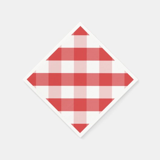 Rood- en witgingham-patroon servetten (Hoek)