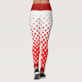 Rood- en witgradiëntcontroles met rode bovenzijde leggings (Achterkant)