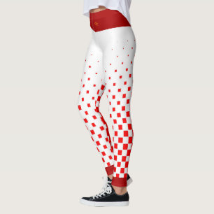 Rood- en witgradiëntcontroles met rode bovenzijde leggings