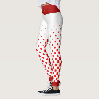 Rood- en witgradiëntcontroles met rode bovenzijde leggings