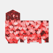 Rood- en witharten Faux Glitter Bedankdoosjes (Uitgevouwen)