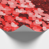 Rood- en witharten Faux Glitter Cadeaupapier (Hoek)