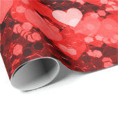 Rood- en witharten Faux Glitter Cadeaupapier (Rol Hoek)