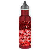 Rood- en witharten Faux Glitter Waterfles (Links)