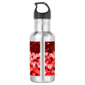 Rood- en witharten Faux Glitter Waterfles (Achterkant)