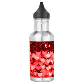 Rood- en witharten Faux Glitter Waterfles (Links)