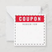 Rood- en witharten Patroon Modern Blank Coupons Notitiekaartje (Voorkant)