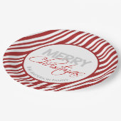 Rood- en witkandrietstreep papieren bordje (Gekanteld)