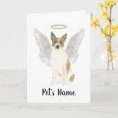 Rood- en witkatledog Heeler Sympathie Memorial Kaart (Gele Bloem)