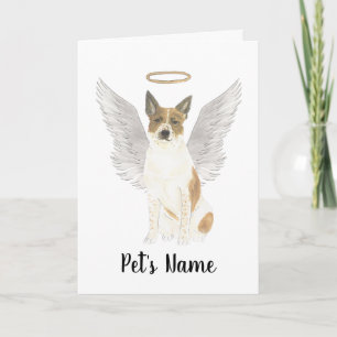 Rood- en witkatledog Heeler Sympathie Memorial Kaart