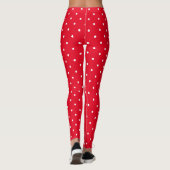 Rood- en witkerstfeestjes met kleine pokadots leggings (Achterkant)