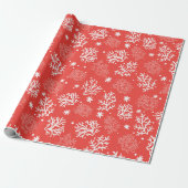 Rood- en witkoraal cadeaupapier (Uitgerold)