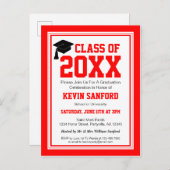 Rood- en witkorps uitnodiging briefkaart (Voorkant / Achterkant)