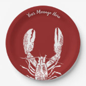Rood- en witkreeft, gepersonaliseerd papieren bordje (Voorkant)