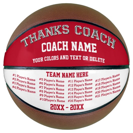 Rood- en witlak - Aangepaste Basketball Ball Basketbal (Voorkant)