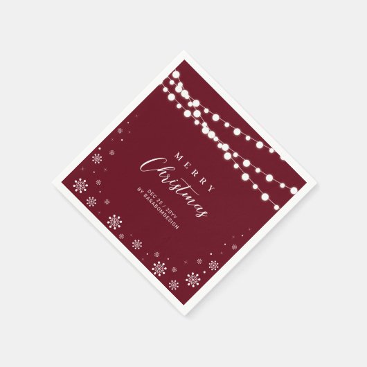 Rood- en witlicht Merry-kerstfeestdag Servet (Hoek)