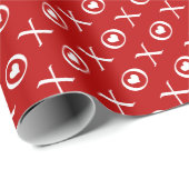 Rood- en witliefdesharten en Kisses-Valentijnsdag Cadeaupapier (Rol Hoek)