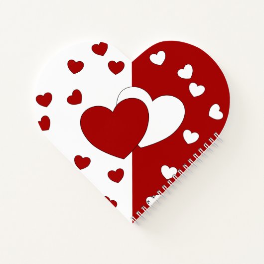 Rood- en witliefdesharten notitieboek (Achterkant)