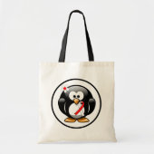 Rood- en witlint-pinguïn tote bag (Voorkant)
