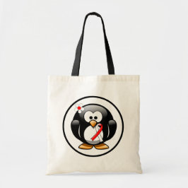 Rood- en witlint-pinguïn tote bag