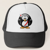 Rood- en witlint-pinguïn trucker pet (Voorkant)
