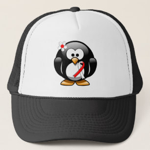 Rood- en witlint-pinguïn trucker pet